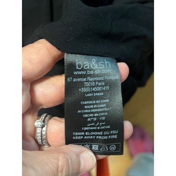 ba&sh Telma Black Mini Dress Abstract Graphic Print Colorful Size Small - Picture 8 of 9